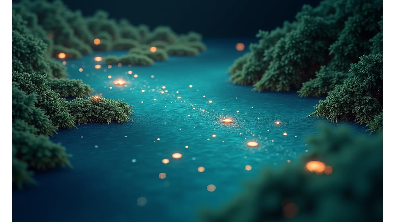 Interaktive 3D-Darstellung eines Bergsees mit eingezeichneten Hotspots für Sichtfischen und Strukturangeln.