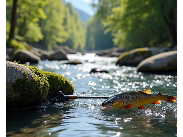 Ultra-light Forellenrute am Gebirgsbach
