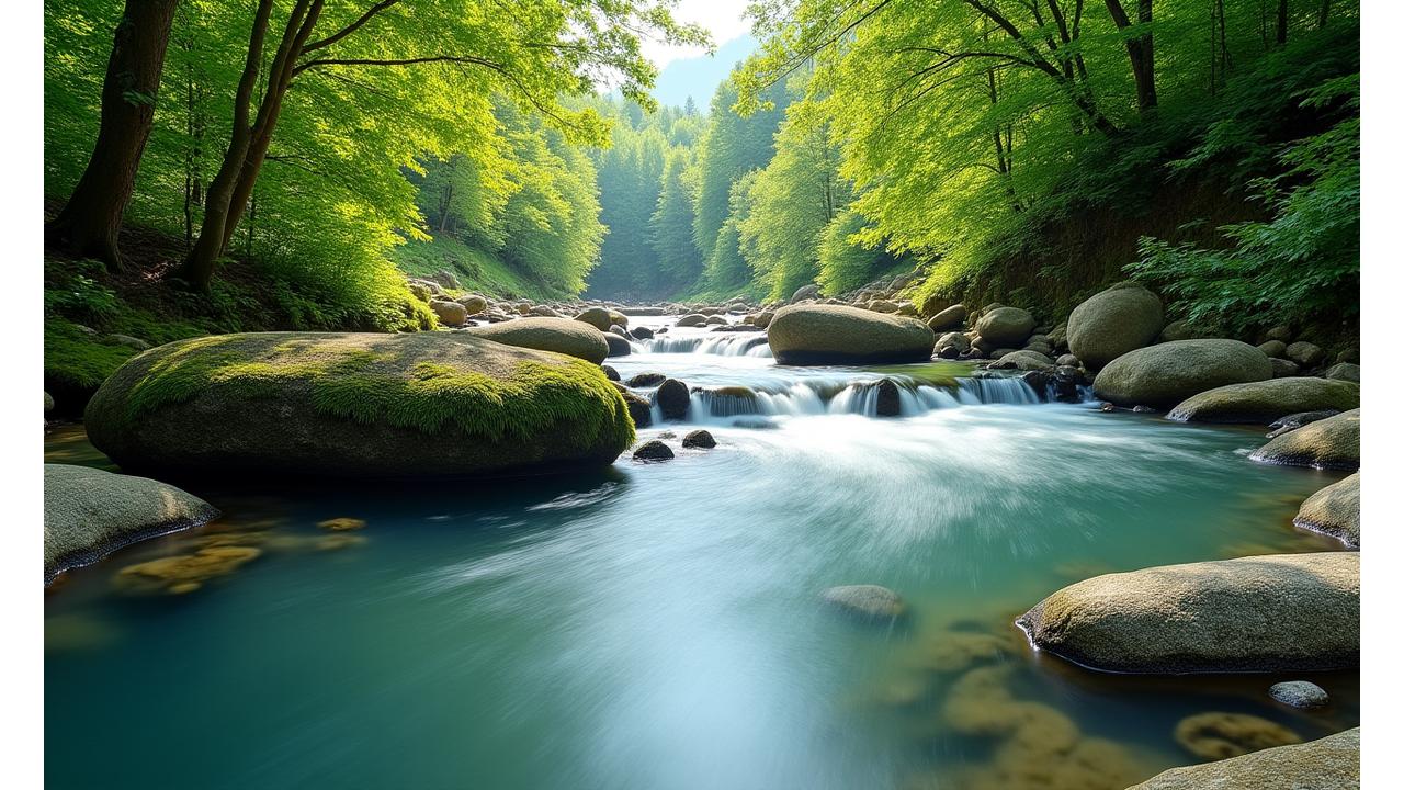 Klares, unberührtes Bergflüsschen in den Schweizer Alpen, symbolisch für Umweltschutz und saubere Gewässer